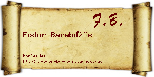 Fodor Barabás névjegykártya